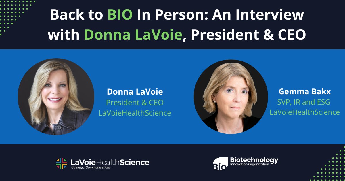 LaVoieGroup's tweet image. Following last month's @BIOConvention, @dlavoie02
reflects on #BIO22 in an interview with Gemma Bakx to discuss major takeaways from BIO and the importance of key messaging during these turbulent market conditions.

Read more here: bit.ly/BacktoBIO

#Markets #Messaging
