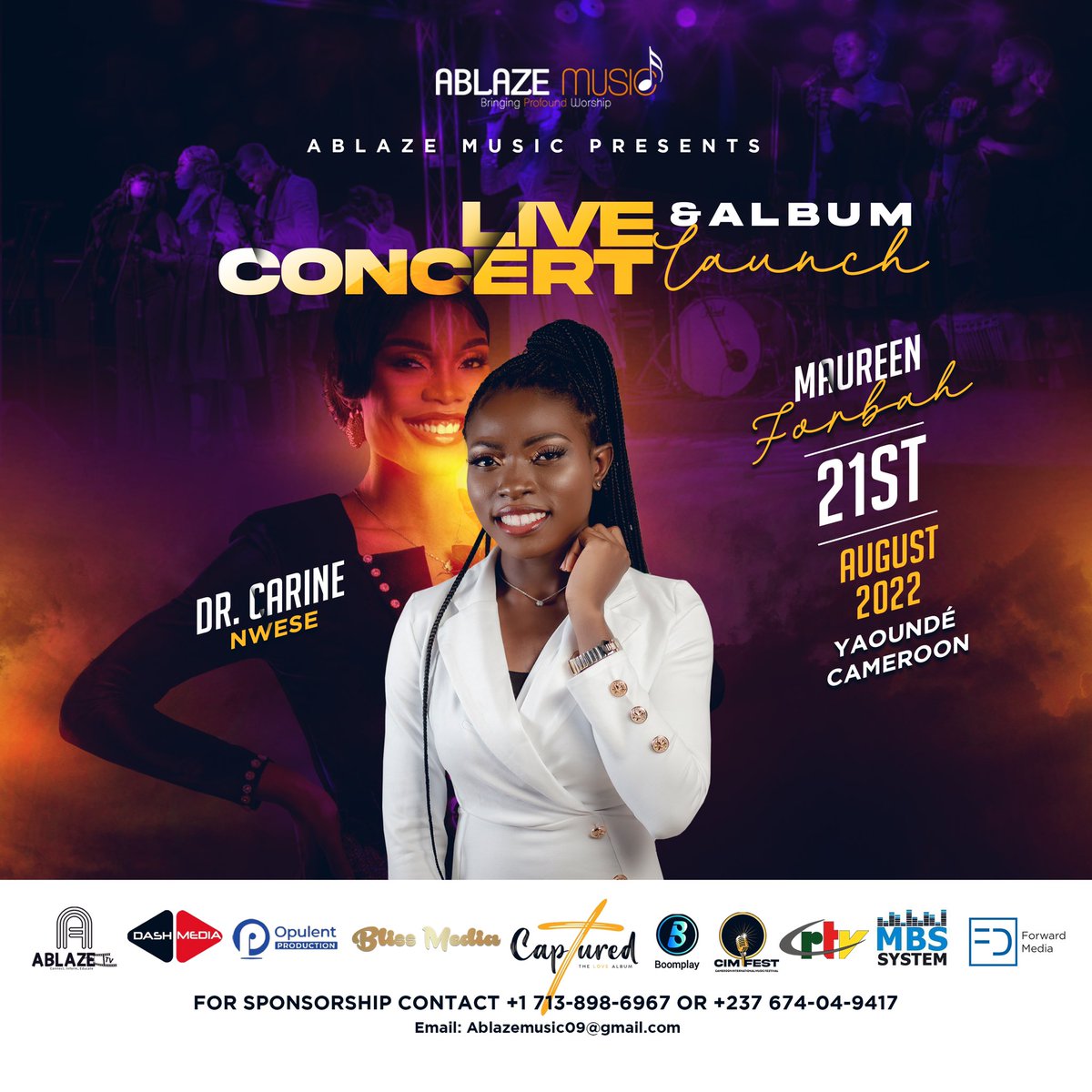 juliusnebah's tweet photo. We are honored to be having Dr Nwese Carine
Save the Date: August 21st 2022 at the red cross hall Yaounde. 5:00PM start time. 
Maureen Forbah Live Concert and Album Launch. 
#captured #thelovealbum https://t.co/E71CmdhZbg