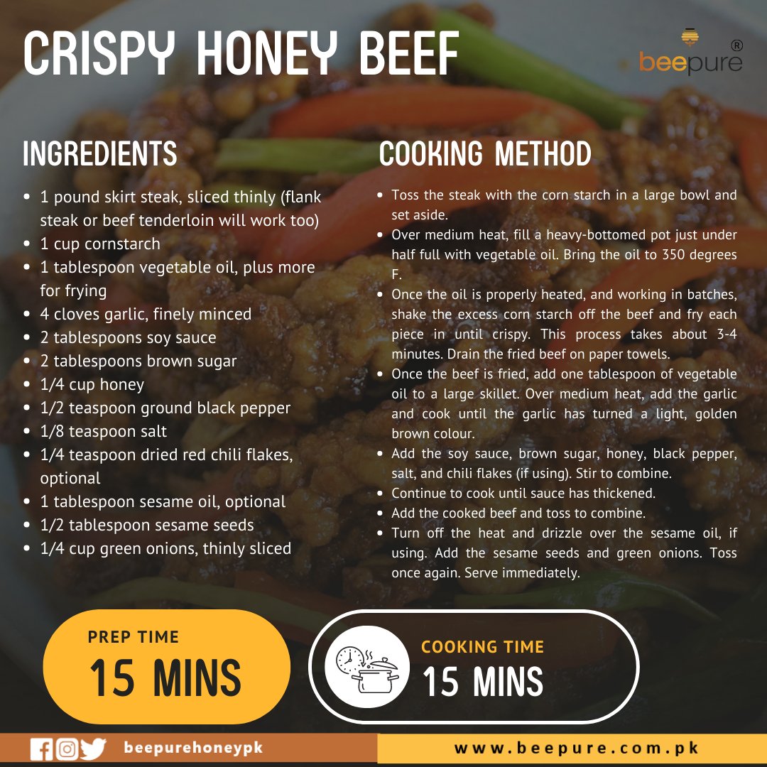 BeepureHoneyPK's tweet photo. If you like Crispy Honey Beef, then we have you covered! 👍 🍯 🐝 https://t.co/cS4zWuYC5S