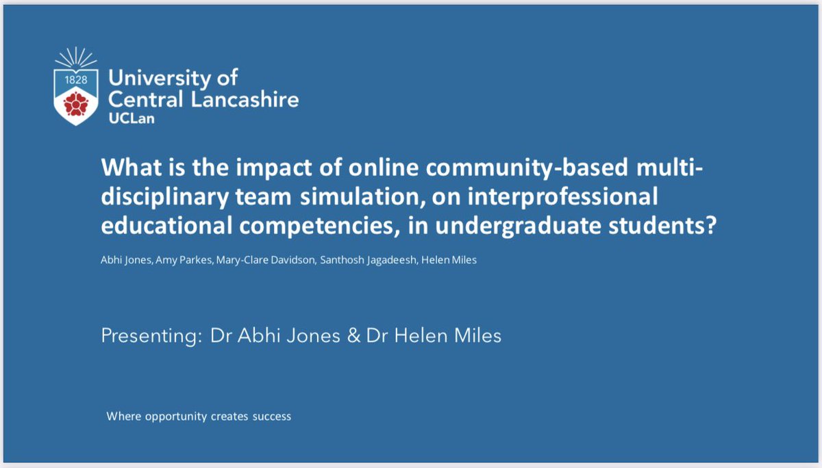 Presenting our work <a href="/sapcacuk/">SAPC</a> &amp; <a href="/asmeofficial/">Association for the Study of Medical Education</a> was something I never thought I would do when we first started looking at MDT simulation. We have come so far, worked with amazing people and more importantly created innovative IPE that makes a difference <a href="/drhmiles/">Helen Miles</a> <a href="/UCLanMedicine/">UCLan School of Medicine</a>