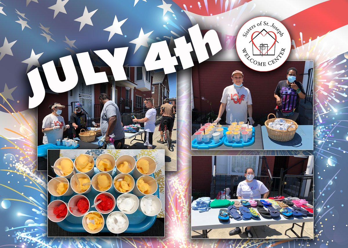 SSJWC's tweet photo. Helping our dear neighbors celebrate the 4th with yummy water ice, soft pretzels and New flip flops. It was a colorful day.
 
Let your life be a continuous act of love. Maxim 4 https://t.co/dae6O8Jk1e