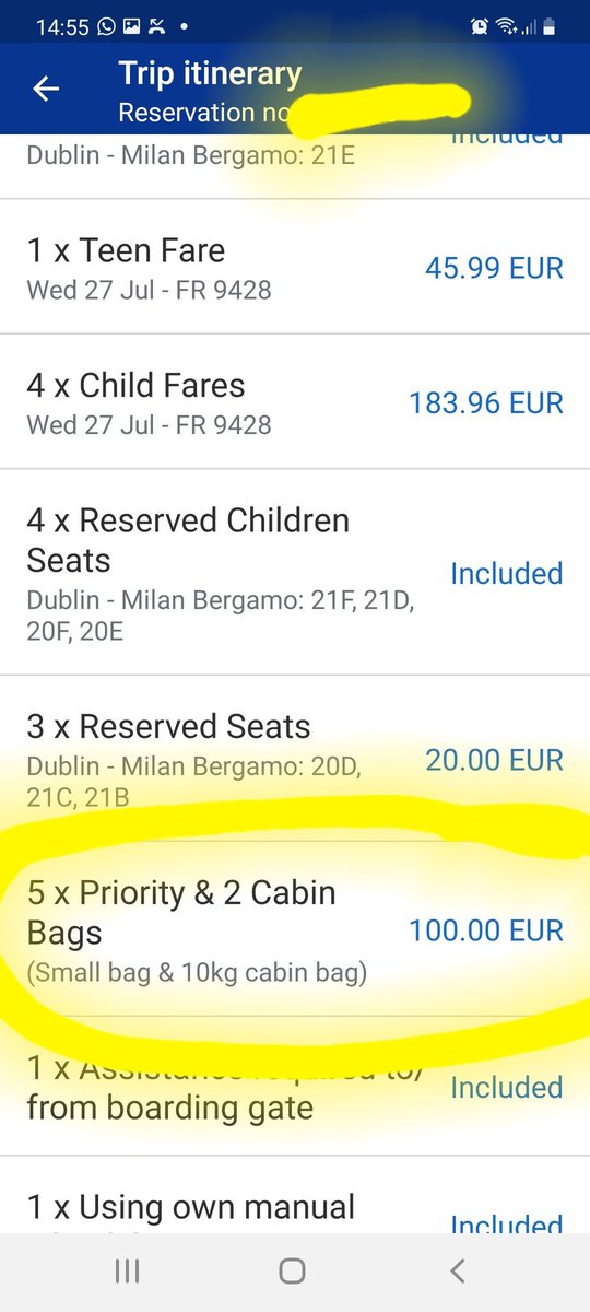 SiennasSteps's tweet photo. I am absolutely appalled. 
@Ryanair are looking for 499.94 to check in bags 
Our first family holiday since 2019.
We are travelling with 5kids,1 in a wheelchair and a grandparent.
How are familys supposed to catch a break being forced to pay this.
#RipOffIreland @EamonRyan https://t.co/CS5avz9pq5