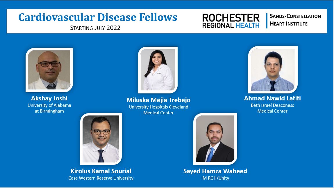 Please give a warm welcome to our newest class of Cardiology Fellows! Welcome to the <a href="/ROCRegional/">Rochester Regional Health</a> &amp; SCHI Family. We are thrilled to have you join us!