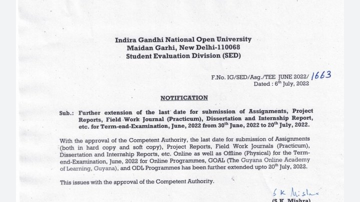 OpenUni11's tweet photo. Dear All,

Last date to submit workbook assignment, project reports, Field work journal, Dissertation and internship report, for Term and Examination, June 2022 from 30th June 2022 to 20th July 2022. 

https://t.co/eJbj7cDaOC

Thanks,
Team OpenUni https://t.co/6BBJ13MoXJ