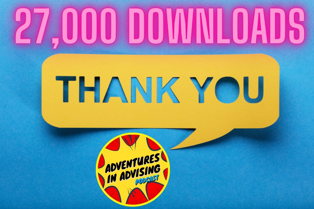 AdvisingPodcast's tweet photo. And we’ve reached 27,000 downloads of the Adventures in Advising #podcast 🔥🔥🔥 As always, thank you for the continued support and love ❤️ You’re the best! 

Catch up on Ep. 62, https://t.co/TGFnXnIMgT 🙌 

#acadv #keepadvising #highereducation #podcastlife https://t.co/ovrSzvhdbp