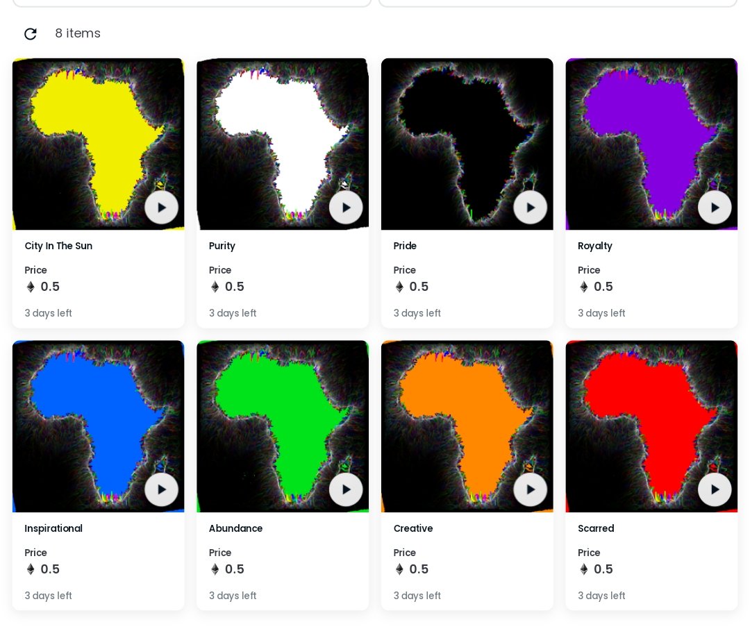 maxwellbrunoNFT's tweet photo. Explore the African Folk Songs collection 🪘🎶

https://t.co/e7N2nHj4ic

The colors have meaning mirrlred by the title of each piece in the collection
1 full original song shattered into 8 music shards

#musicNFT #musicfantokens #musicshards #musicNFTshards https://t.co/A7kGDMAF0E