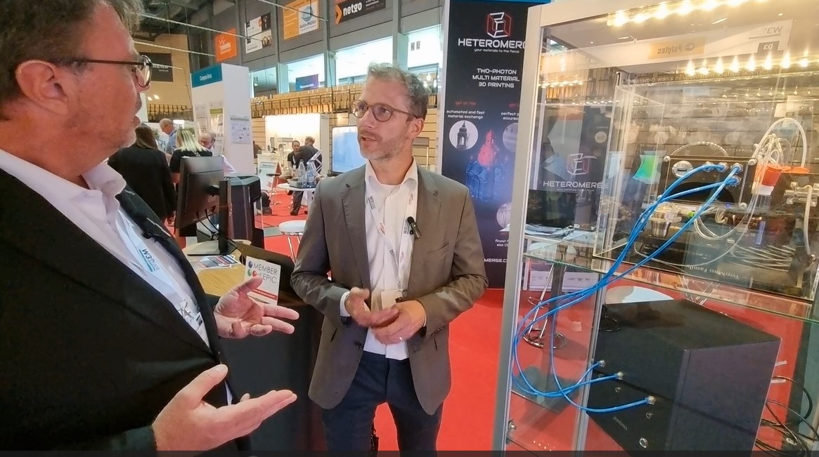Heteromerge (<a href="/Heteromerge/">#HMRG</a>), member of EPIC - European Photonics Industry Consortium, enables fast and convenient multi-material 3D printing on two-photon 3D-printer systems - substrate independent, on wafer level, and without any size restrictions. youtu.be/HnoT2K8YSEQ
