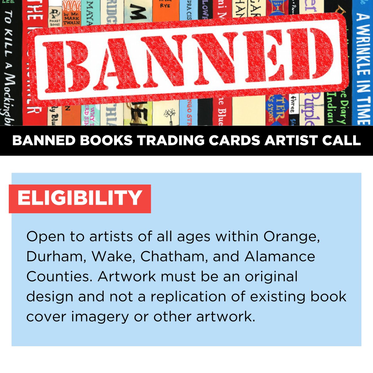 chpublib's tweet photo. Calling all artists ✨We're bringing back Banned Books Trading Cards in 2022! Submissions for original artwork inspired by books or authors that have been challenged, censored, or banned are now open. (1/3 🧵) https://t.co/0w2BMTbHtg