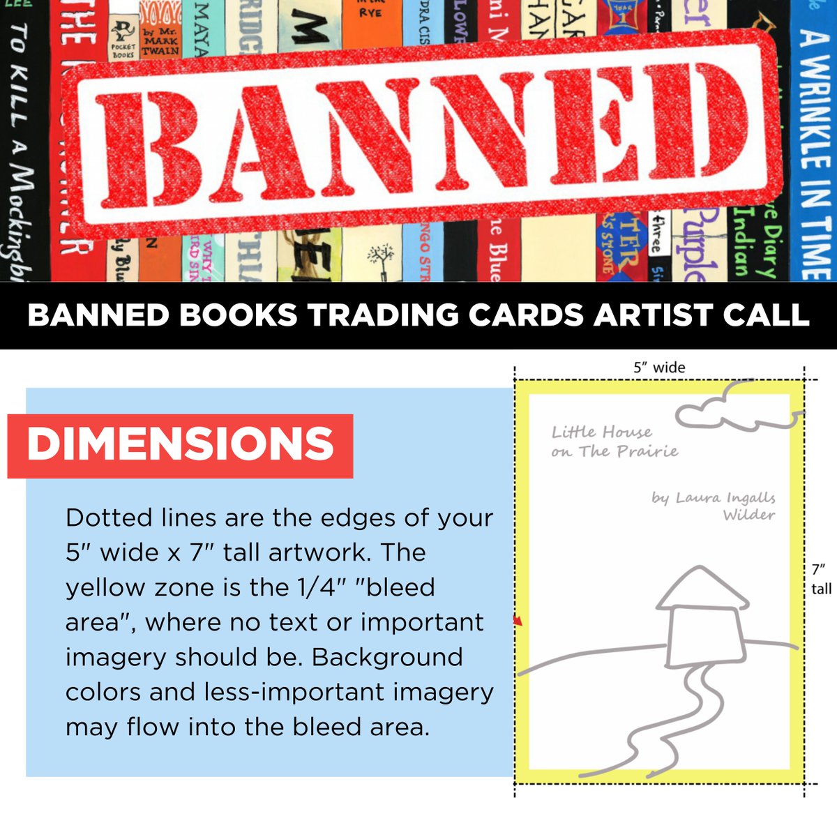 chpublib's tweet photo. Calling all artists ✨We're bringing back Banned Books Trading Cards in 2022! Submissions for original artwork inspired by books or authors that have been challenged, censored, or banned are now open. (1/3 🧵) https://t.co/0w2BMTbHtg