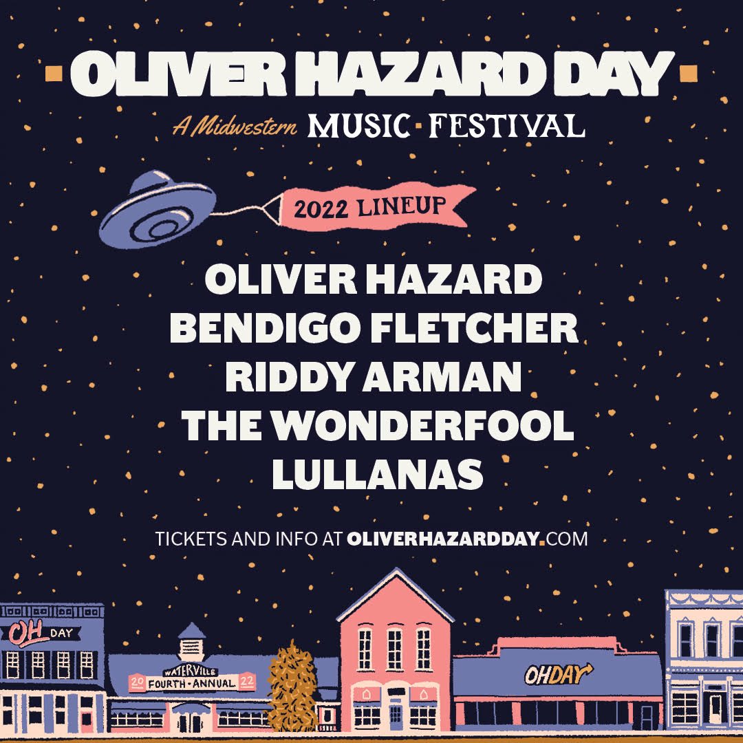OLIVER HAZARD (@olihazard) on Twitter photo Your 2022 Oliver Hazard Day lineup is here ✨ 🛸 featuring performances by <a href="/BendigoFletcher/">Bendigo Fletcher</a> @RiddyArman <a href="/The_Wonderfool/">The Wonderfool</a> <a href="/LULLANAS_music/">LULLANAS</a>
See you Saturday August 13th in Waterville Ohio!
Tickets: bit.ly/3NH36F7 Your 2022 Oliver Hazard Day lineup is here ✨ 🛸 featuring performances by <a href="/BendigoFletcher/">Bendigo Fletcher</a> @RiddyArman <a href="/The_Wonderfool/">The Wonderfool</a> <a href="/LULLANAS_music/">LULLANAS</a>
See you Saturday August 13th in Waterville Ohio!
Tickets: bit.ly/3NH36F7