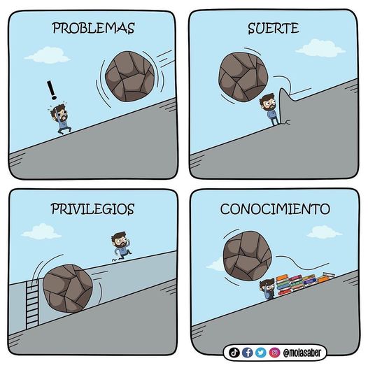 ampexion's tweet photo. Ni la suerte, ni los privilegios. Creo que solo me queda una alternativa 🤓 #conocimiento #humor 
━ Imagen gracias a @molasaber https://t.co/PvD9rNlhma