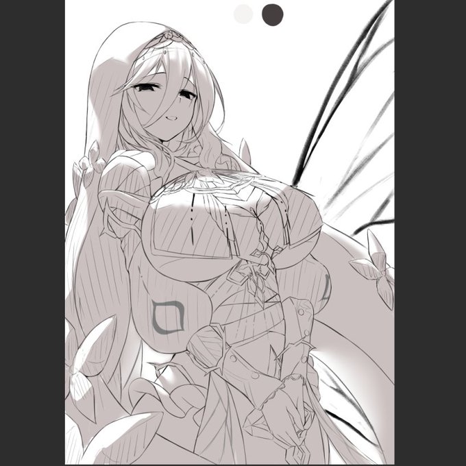 アポニアwipなんだけどこれを線画起こしてレイヤー分けするってなってすごく頭抱えてる('ω')助けてくれェ!!(悲鳴) 