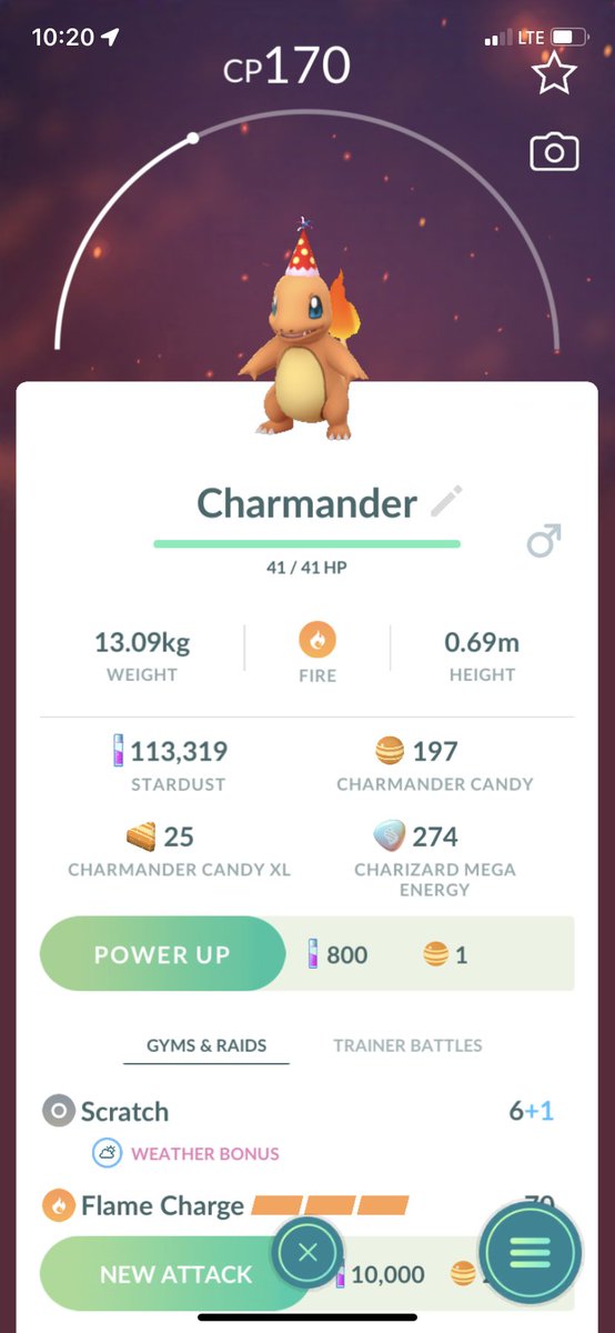 ExKirbo's tweet photo. @NianticHelp party hat charmander is currently bugged and cant evolve https://t.co/CQqYw6vTeq