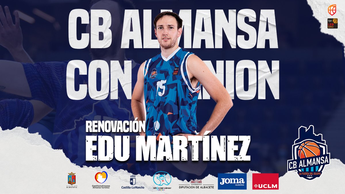 🏀 OFICIAL 🏀 El francotirador riojano <a href="/EduMartinez15/">Edu Martinez</a> continuará una temporada más defendiendo los colores del #CBAlmansa con <a href="/AFANION_/">AFANION</a> 🔥🎯

¡Vamos a por todas, Edu! 💪

🔗 cbalmansa.es/edu-martinez-c…

#JuntosSomosMásFuertes #LaFuerzaDelEquipo