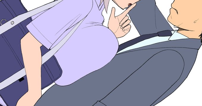 pixivFANBOX 満員電車 冬亜 線画・下塗りまでhttps://t.co/JoVRqrucrS 