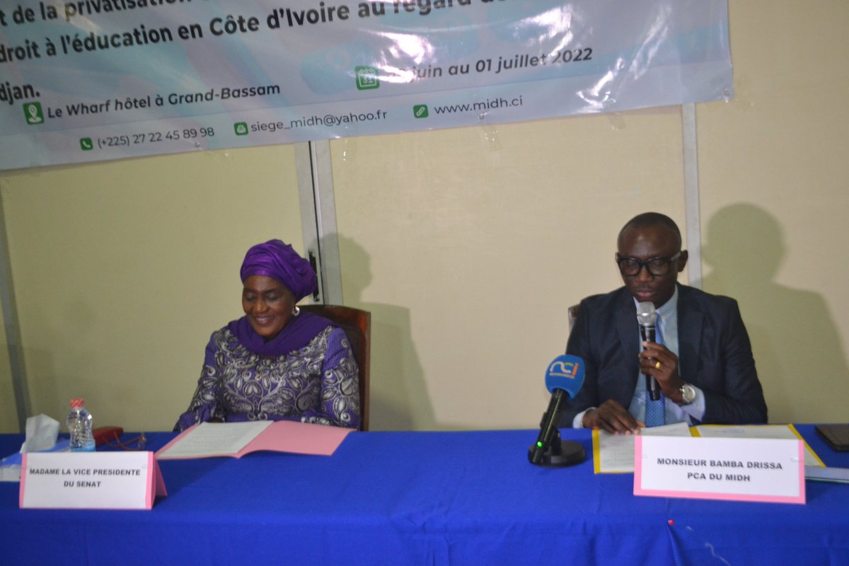 Le PCA du <a href="/midhciv/">MIDH</a> a remercié les officiels, les #OSC et la #presse pour leur présence à cette cérémonie. Il a terminé son discours en remerciant la vice-présidente du <a href="/Senatci/">Sénat Côte d'Ivoire</a>  pour son appui constant à la #promotion et la #protection des #droits de l’Homme en Côte d’Ivoire.