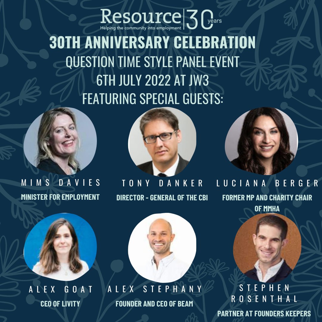 🎂 Excited to join a great panel for the 30th birthday of <a href="/resourcecharity/">Resource</a> at <a href="/JW3London/">JW3</a> this evening 

💼 Look forward to discussing all things #futureofwork, employability &amp; more