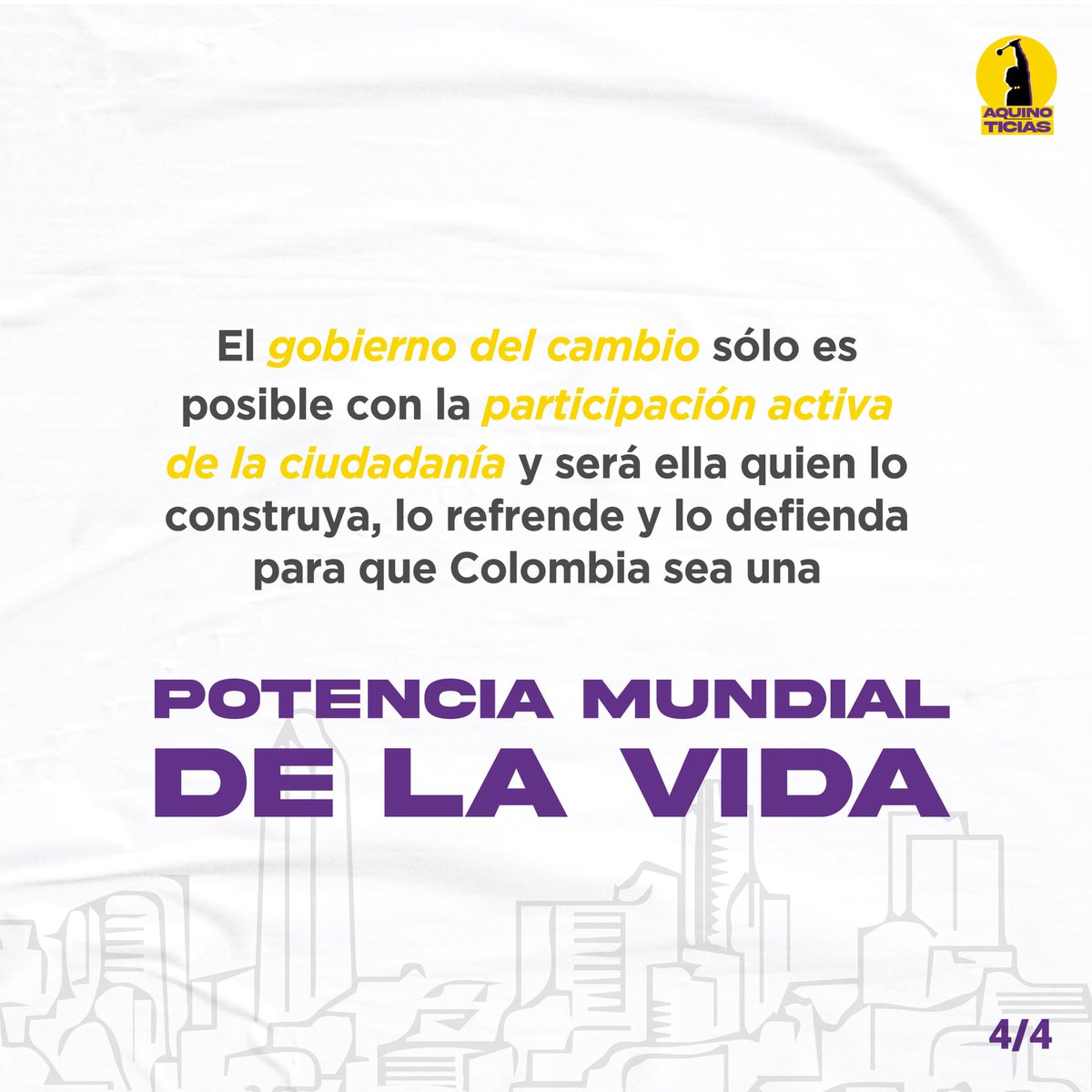 AquinoTicias1's tweet photo. Con más de 11 millones de votos llegó a 🇨🇴 el gobierno del cambio con @FranciaMarquezM y @petrogustavo 

Este cambio no va a suceder sin la participación activa de la ciudadanía.

Desde AquinoTicias estamos trabajando en propuestas colectivas hacia un gobierno popular.

Comparte https://t.co/RoDfuqFguV