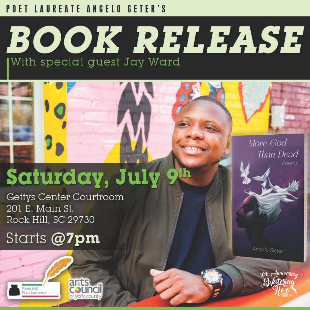 The Watering Hole (@twhpoetry) on Twitter photo #WeSeeYouTribe Huge applauses 🌺 to #TWHTribe <a href="/EyeAmBic/">Angelo Geter</a>!!! The author of the debut poetry collection, More God Than Dead, book release party with special guest Charlotte’s poet laureate <a href="/jayward2030/">🙌🏽preorder Composition 🙌🏽</a> !!!
Pre-order your copy now at angelogeter.com/store!
#TWHPoetry #ICUTribe #WeSeeYouTribe Huge applauses 🌺 to #TWHTribe <a href="/EyeAmBic/">Angelo Geter</a>!!! The author of the debut poetry collection, More God Than Dead, book release party with special guest Charlotte’s poet laureate <a href="/jayward2030/">🙌🏽preorder Composition 🙌🏽</a> !!!
Pre-order your copy now at angelogeter.com/store!
#TWHPoetry #ICUTribe
