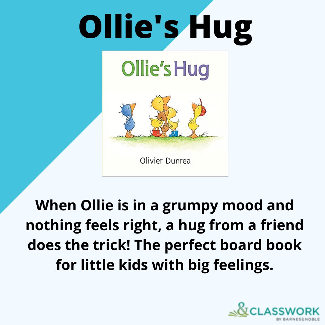 bn_classwork's tweet photo. @michaelhall66 @HarperChildrens @Candlewick @Arsenalpulp @vivekshraya @rajniperera @writergale @mikasongdraws @penguinkids Today's #SELSpotlight is all about big feelings and how a friend's hug can make you feel just a little bit better. Ollie's Hug is the perfect preschool tale to teach love and empathy. Ask #YourBNRep for more information on this title and other #OliverDunrea titles today! https://t.co/jXBp7liKtA