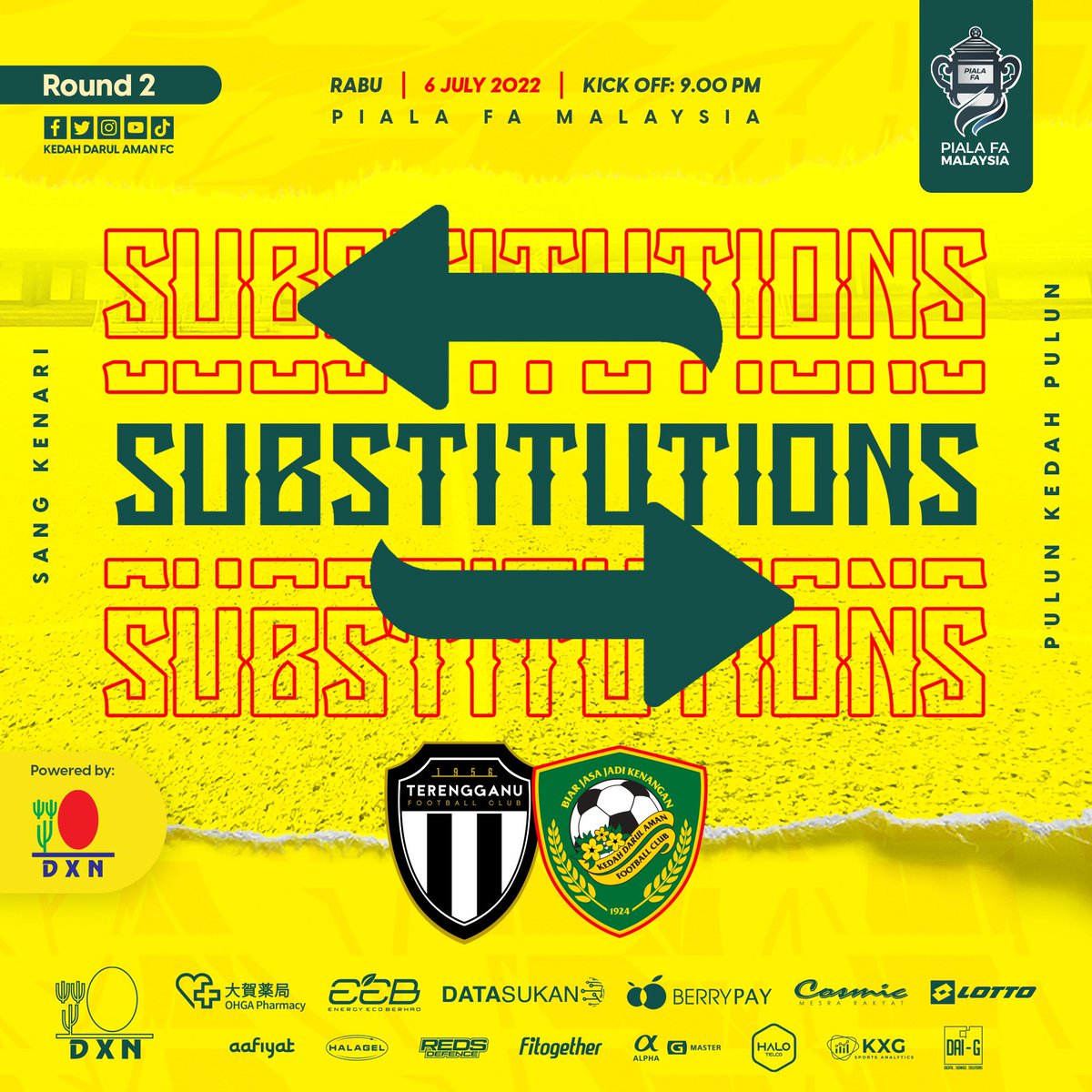 kda_fc's tweet photo. π° PERTUKARAN PEMAIN π°
Minit 77'
Out
β¬
οΈ
Al Hafiz
In
β‘οΈ
Afeeq
#KDAFC #PulunKedahPulun #SangKenari #BiarJasaJadiKenangan #2022season #pialafa2022 #pusingankedua https://t.co/eLHkPkzsHQ