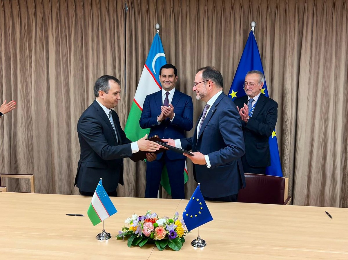 Today in #Brussels w/@GOVuz we initiated the agreed text of Enhanced Partnership&Cooperation Agreement (EPCA) in presence of Pedro Serrano, Head of Cabinet for🇪🇺’s High Representative for Foreign & Security Policy & Sardor Umurzakov,🇺🇿Deputy Prime Minister bit.ly/3nNuRRy
