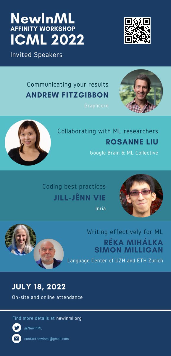 NewInML @ NeurIPS 2024 (@newinml) on Twitter photo On July 18, we will have the chance to hear talks from experienced researchers on the following topics: sharing results, collaborations, coding best practices and academic writing for ML. Do not forget to register to <a href="/icmlconf/">ICML Conference</a> to attend presentations on-site or online. On July 18, we will have the chance to hear talks from experienced researchers on the following topics: sharing results, collaborations, coding best practices and academic writing for ML. Do not forget to register to <a href="/icmlconf/">ICML Conference</a> to attend presentations on-site or online.