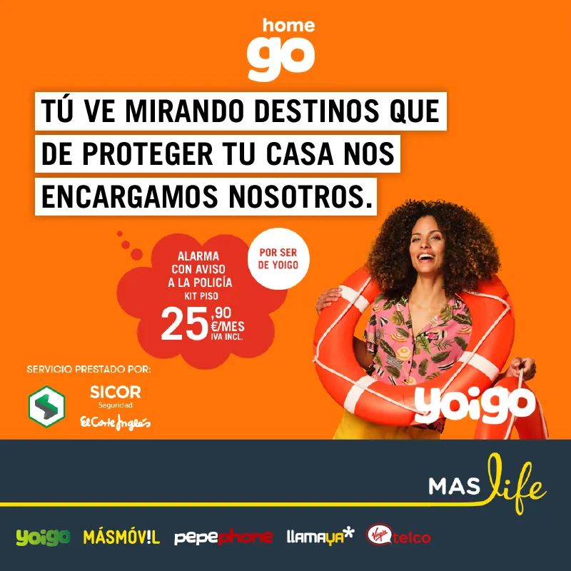 TelefonosH's tweet photo. Tú disfruta tranquilo de tus vacaciones que desde HomeGo se encargan de proteger tu casa. 🏡🚨

Pide cita y hazte con tu alarma. 
En tu tienda MasLife en Centro comercial Holea o llámanos al 📱 647765492 https://t.co/U9sTJSL6qZ