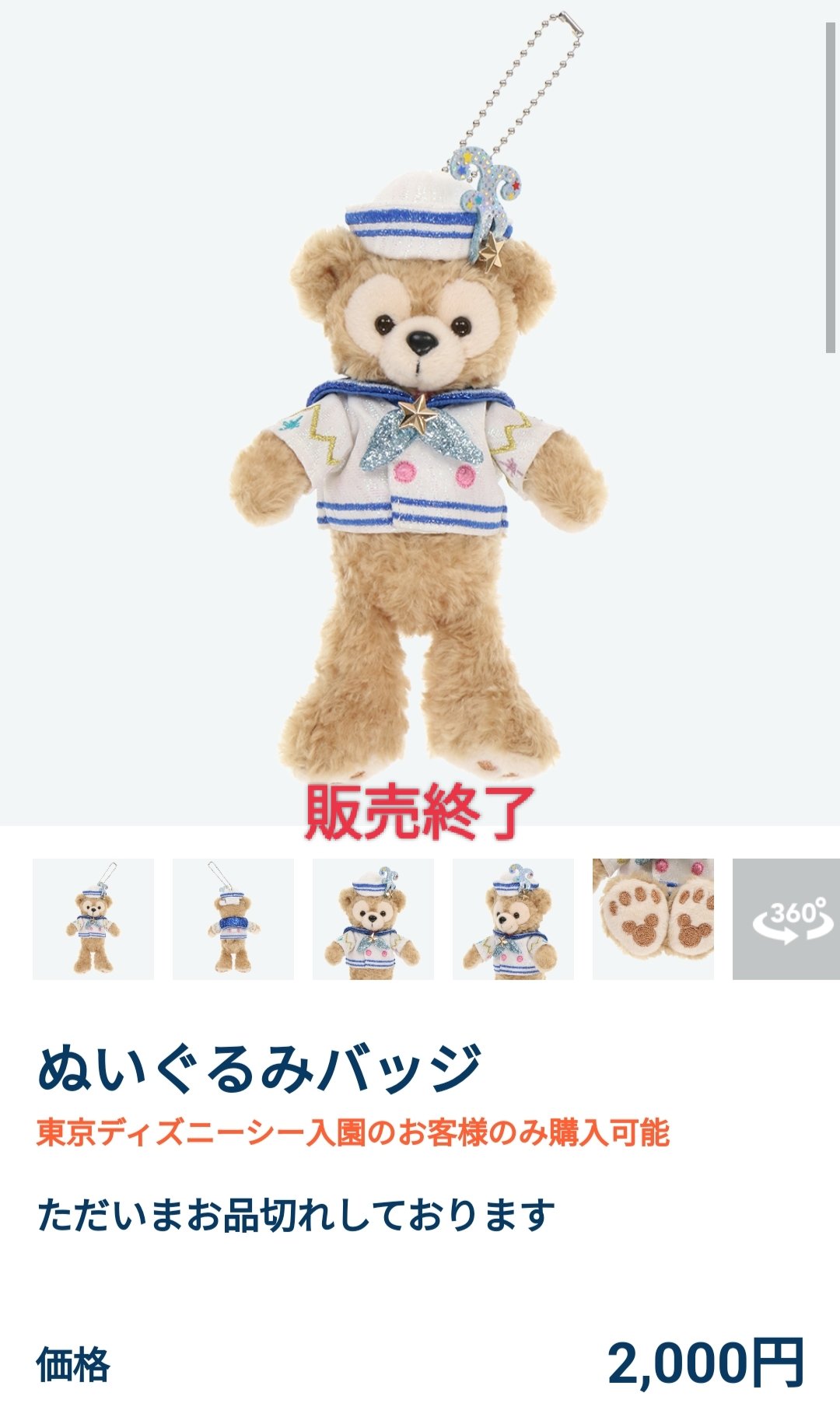 ダッフィー シェリーメイ 他 ぬいぐるみバッジ セット レア 未