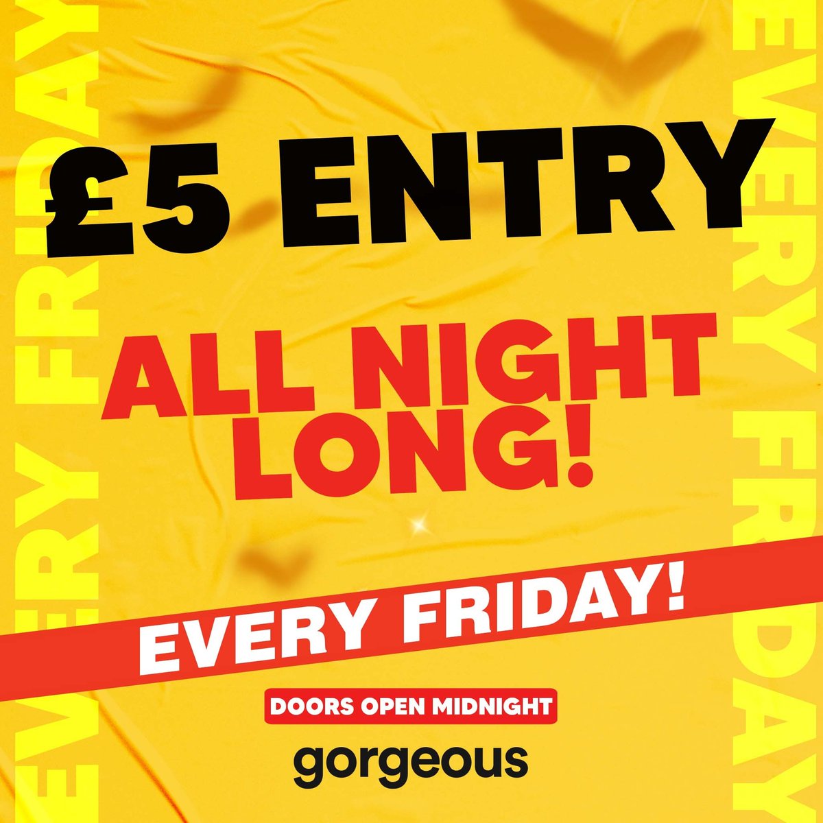 GorgeousWTON's tweet photo. Not only is it 50% off ALL DRINKS &amp; ENTRY til' 1am on Friday nights... It's also £5 entry ALL NIGHT LONG! 👀 https://t.co/q9zYnGl7xL
