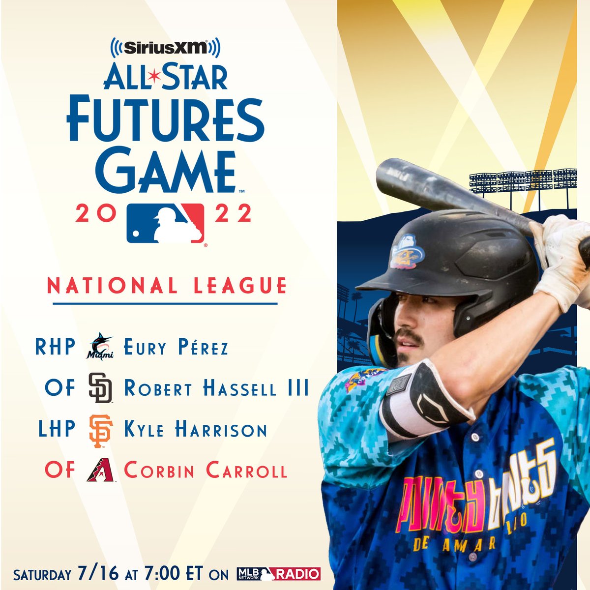 📢📢 ANNOUNCING 

The first four members of the National League roster for the 2022 <a href="/SIRIUSXM/">SiriusXM</a> All-Star #FuturesGame: