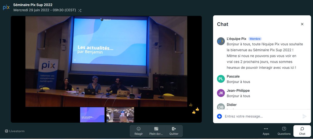 La semaine dernière, c'était le 5e Séminaire Pix Sup ! 🎓 150 participants se sont réunis en présentiel et en ligne pour 2 jours d'échanges, de retours d'expérience et d'ateliers. Merci à toute la communauté Pix dans l’enseignement supérieur, rendez-vous l’année prochaine ! 🎉