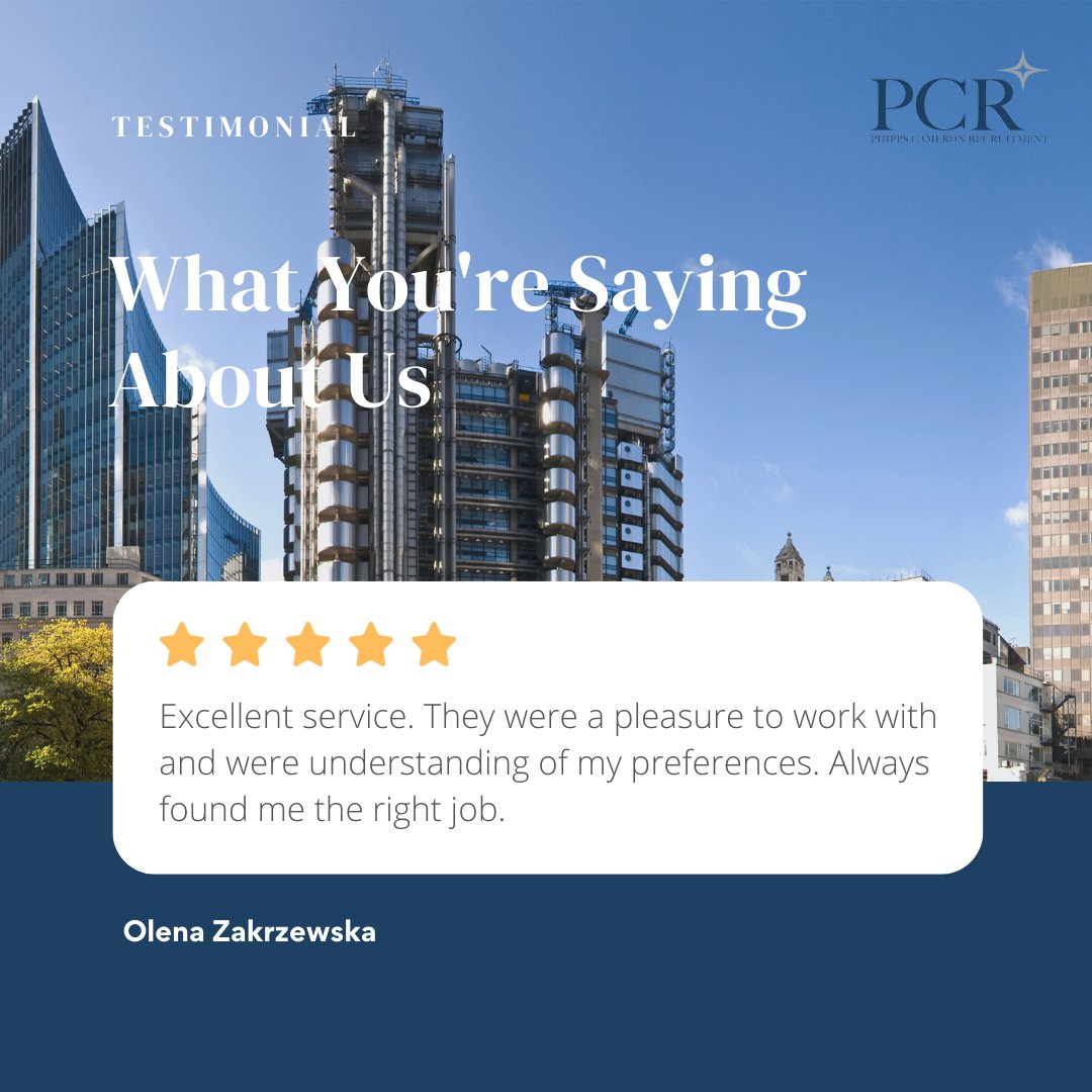 PCRecruit's tweet photo. We love hearing how we've helped our clients and candidates to hire the best people. Many thanks to Olena Zakrzewska for leaving this review.
 
Find out how we can help with your recruitment needs visit: https://t.co/xFUohGORAJ 
 
#Recruitment #Testimonial #MandARecruitment https://t.co/yVceYihWtY