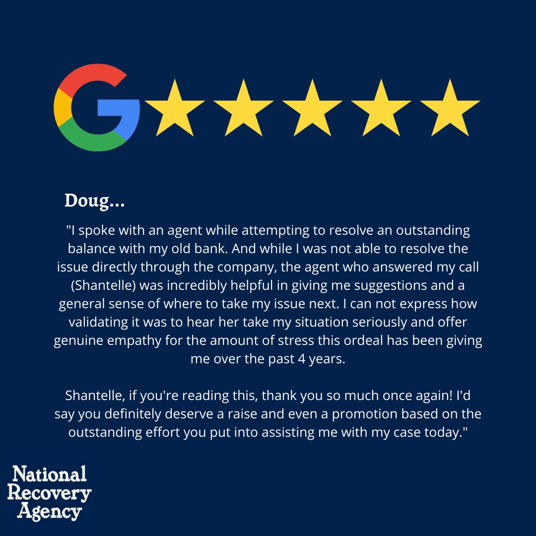 Thanks Doug! We appreciate your review. 
#5starreview #NRAGroup #DiscoverHowWeRecover