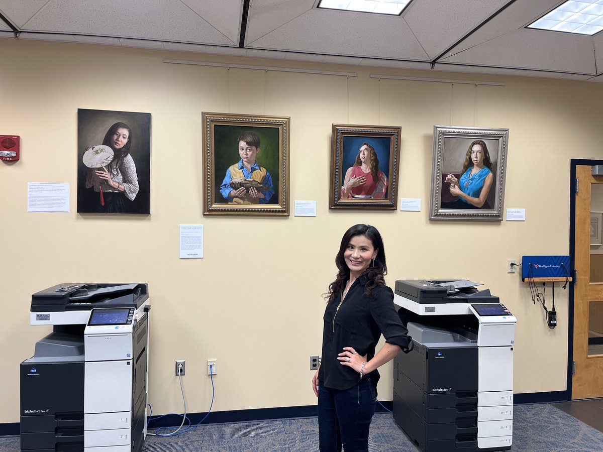 wvuLibraries's tweet photo. Now on view at EVL: Banjo Heads and Portrait Paintings by Ruth Yang
Read more here ➡️ https://t.co/8DjdhID46I
#WVULibraries #ArtinLibraries #WVU https://t.co/VEW26voLD4