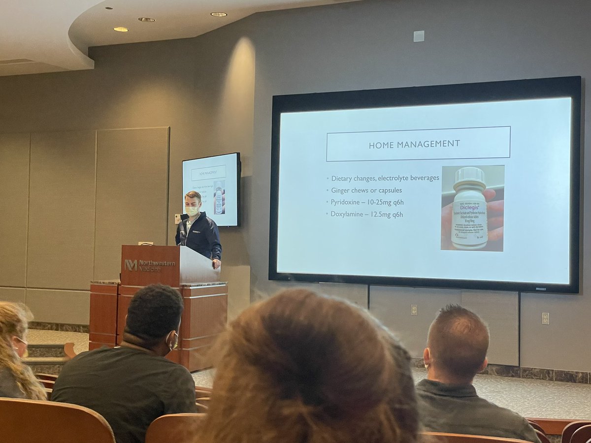 NorthwesternEM's tweet photo. Next up we have PGY2, Dr. David Cook @davidcookmed, discusses hyperemesis gravidarum and its management https://t.co/fJ586v5LWg