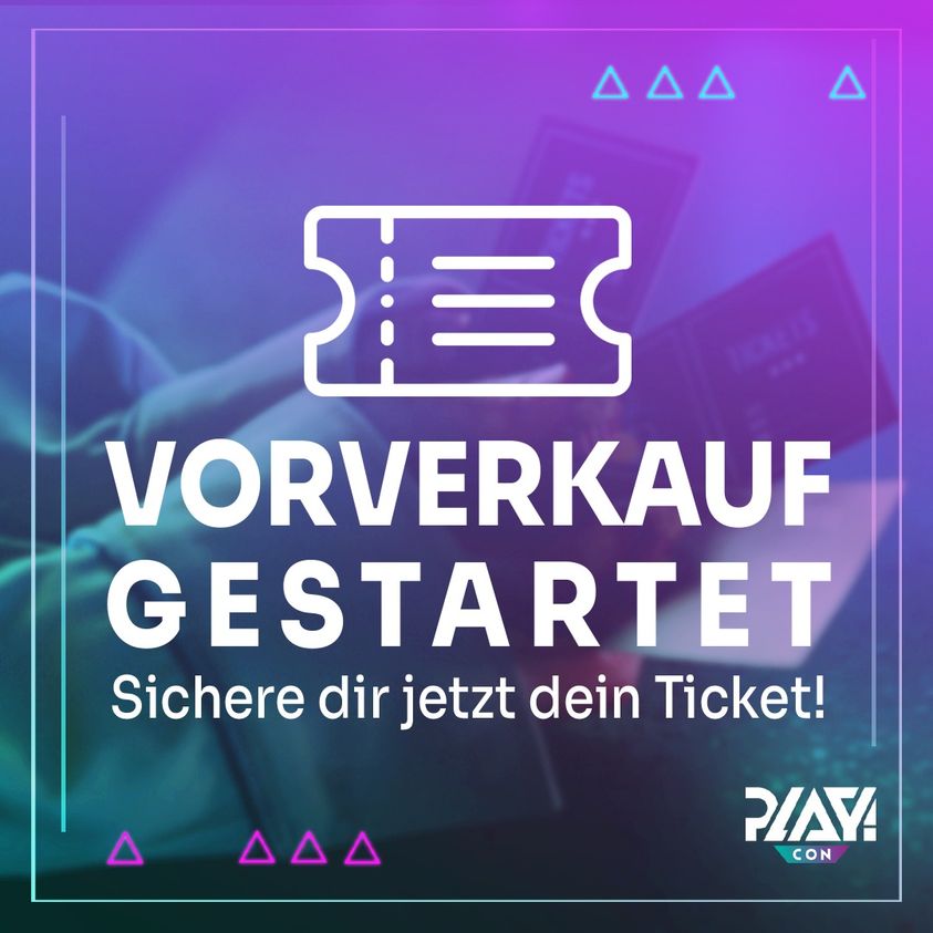 Es geht los! Der Kartenvorverkauf für die PLAY - Interactive Gaming Convention ist endlich gestartet! 🎟🥳
Sichere dir jetzt schon dein Early Bird Ticket für die PLAY! zum Vorzugspreis!
bit.ly/3nIiSot