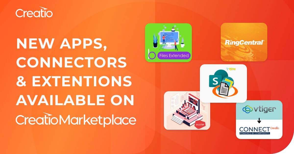 Creatio_Global's tweet photo. Creatio extends its Marketplace offerings with 20 new solutions to simplify and accelerate everyday tasks. Follow the link to see what’s new out on the Creatio Marketplace for your business. 
https://t.co/9rUnzOHcpo

#nocode #creatio https://t.co/aBgSY6eUkx