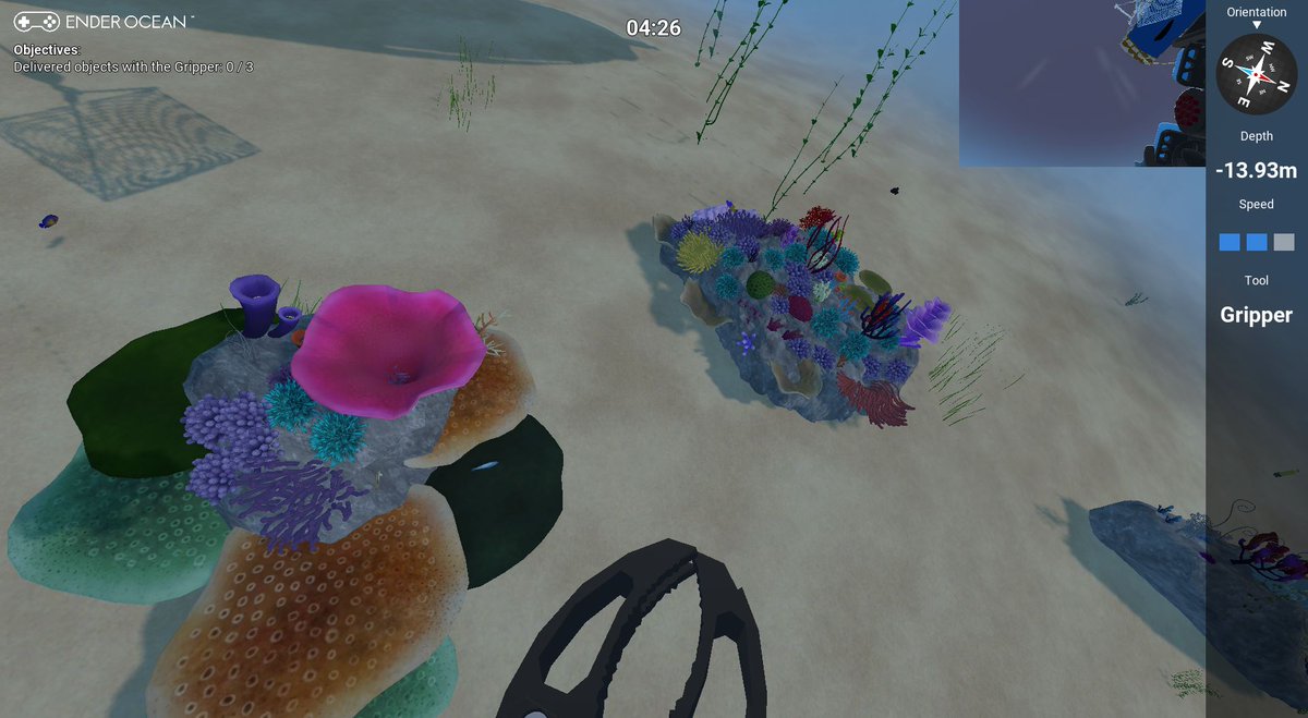 Jouez depuis chez vous, en avant-première, à la version Bêta du jeu vidéo #EnderOcean - Your Mission : Clean the Ocean 🌊

👉 cutt.ly/RLywq8Z 

Prenez le contrôle d'un robot sous-marin et relevez les défis qui vous sont proposés ! 🎮