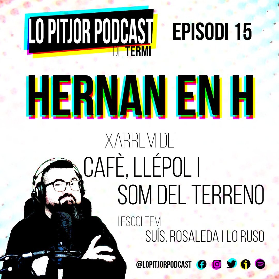 Lo Pitjor Podcast (@lopitjorpodcast) on Twitter photo 🔊 15è episodi de #LoPitjorPodcast en <a href="/hernanenh/">hernanenh</a>, que dóna vida als sentiments del Delta de l’Ebre a través dels seus dibuixos a <a href="/somdelterreno/">Del Terreno</a> i #llépol 😋 + #laRàpita de <a href="/lo_ruso/">Lo Suis, Rosaleda i Ruso</a> 🎤 #podcast #català #humor #entreteniment
🟠 go.ivoox.com/rf/89472430
🟢 sptfy.com/KF8A 🔊 15è episodi de #LoPitjorPodcast en <a href="/hernanenh/">hernanenh</a>, que dóna vida als sentiments del Delta de l’Ebre a través dels seus dibuixos a <a href="/somdelterreno/">Del Terreno</a> i #llépol 😋 + #laRàpita de <a href="/lo_ruso/">Lo Suis, Rosaleda i Ruso</a> 🎤 #podcast #català #humor #entreteniment
🟠 go.ivoox.com/rf/89472430
🟢 sptfy.com/KF8A
