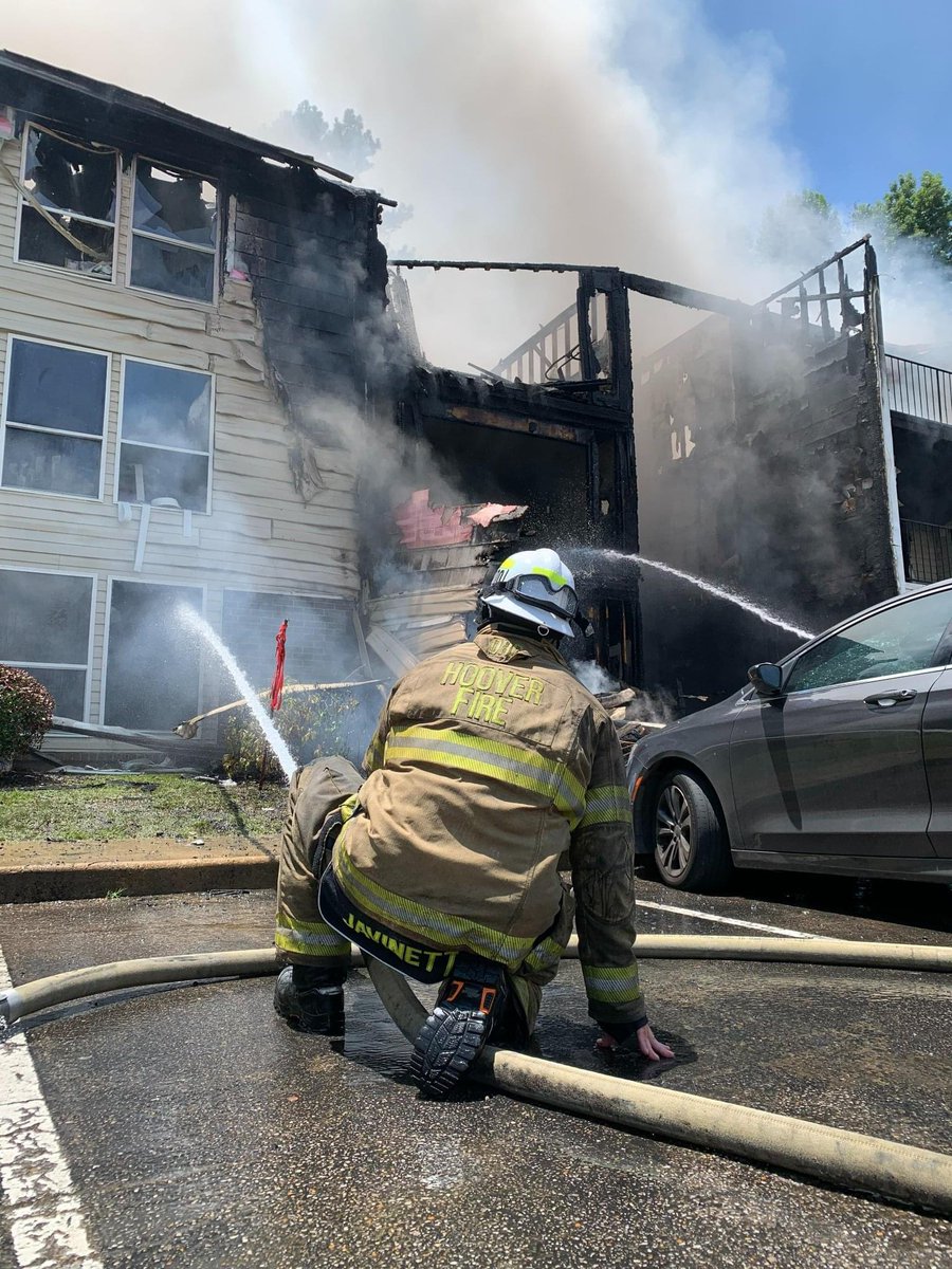 Hoover units E2, E4, T4, R4, R5, R10, R11, &amp; D1 assisted Rocky Ridge FD along with Vestavia FD with a large apartment fire yesterday off Old Rocky Ridge Road. Several residents were injured requiring transport to the hospital. Please pray for all the families affected. #HFD