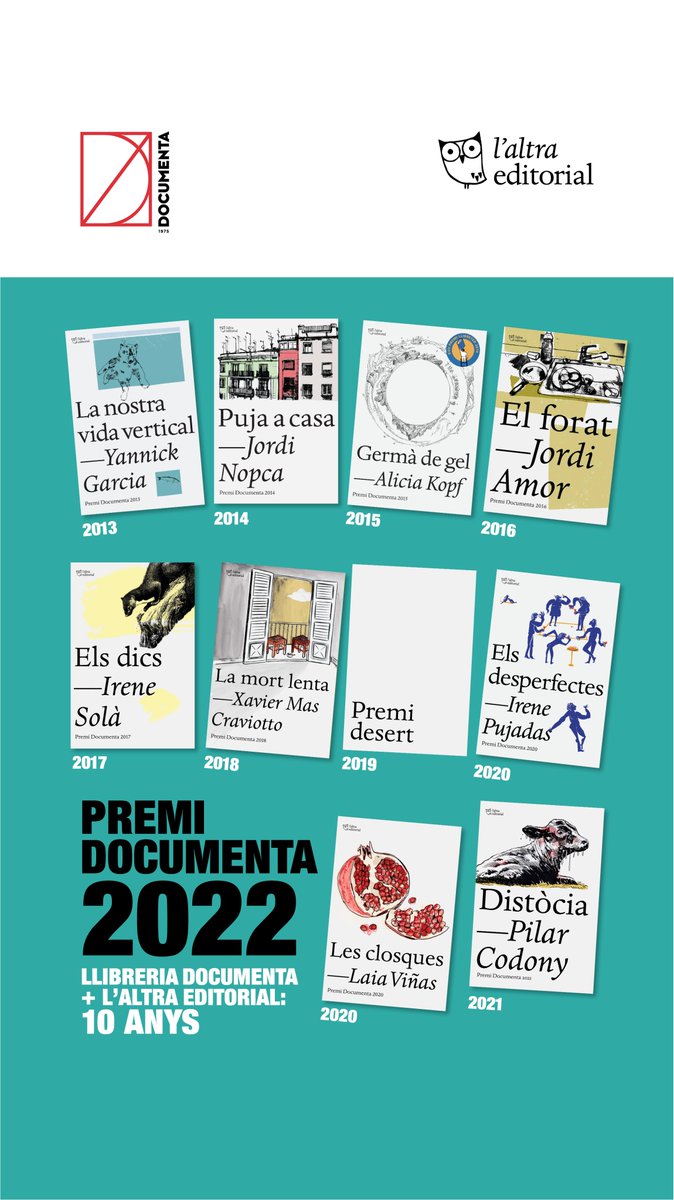 laltraedi's tweet photo. 📣Presenta't al #PremiDocumenta, el guardó que busca i premia el talent jove!
El termini d’admissió d'originals s’acabarà dilluns 19 de setembre de 2022. Anima't i participa-hi. Molta sort!
🔗 https://t.co/kXI8kPs0my https://t.co/3a8Y19DM4X