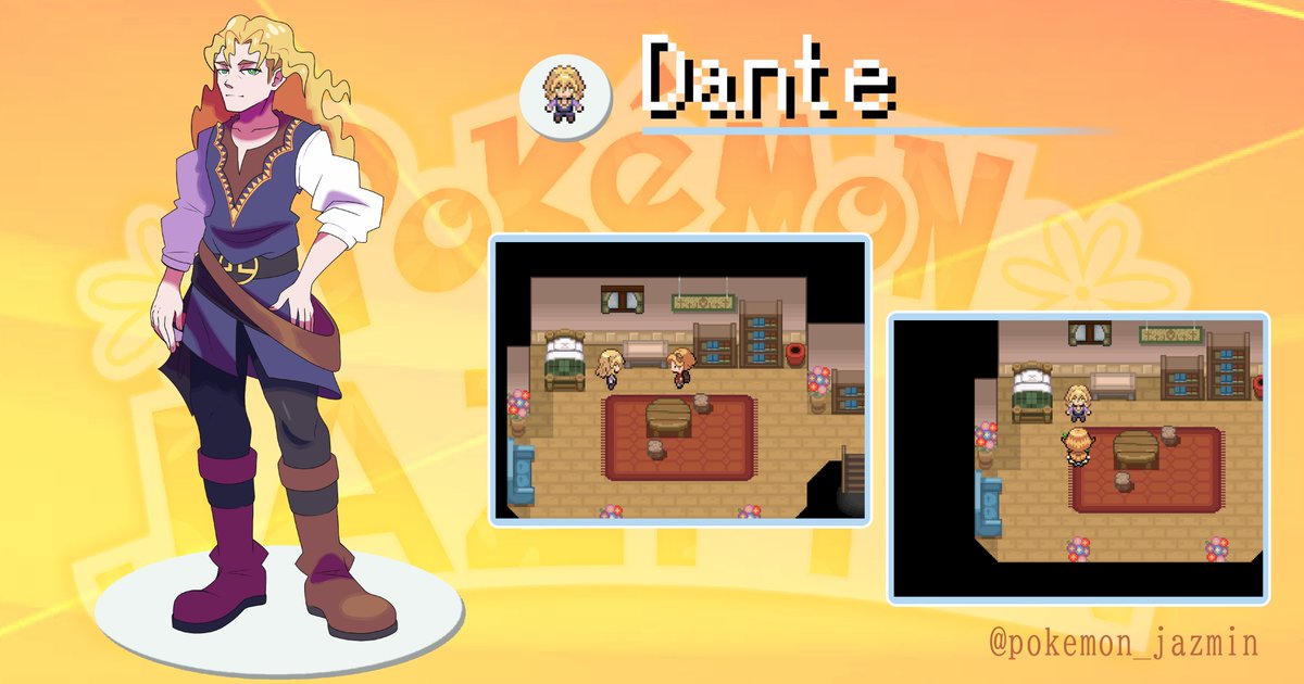 pokemon_jazmin's tweet image. ¡Os presento a Dante! El rival principal del juego. Es un chicho misterioso y enigmático, os conocisteis en la infancia y fuisteis inseparables desde ese momento pero a él siempre se le daban mejor las cosas. Veremos si con los combates ocurre lo mismo.
