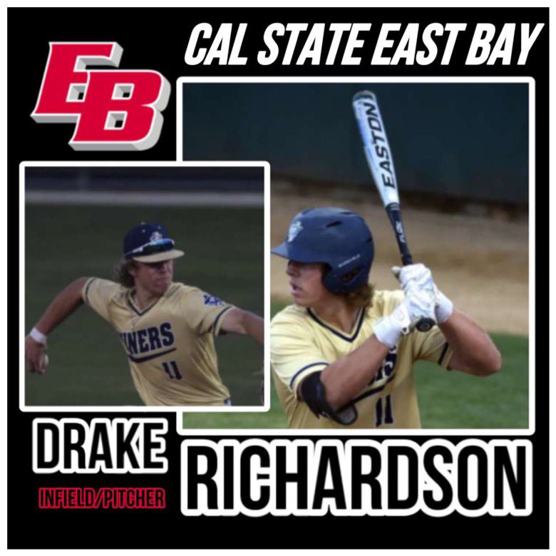 DrakeR2020's tweet photo. I am very blessed to announce that I will be continuing my academic and baseball career at @EastBayPioneers I would like to thank God, my family, and all the coaches that helped me get this opportunity.          @jasonhampton31 @zwall07 @YBaseball49 @PiosBaseball https://t.co/EJ3hZE7gZa