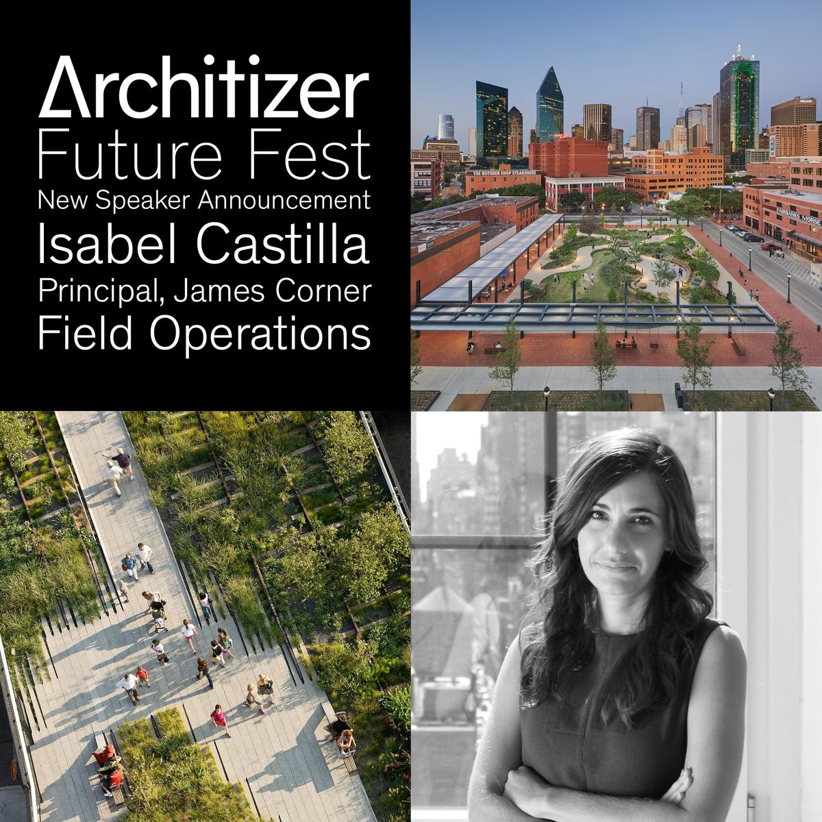 ***Future Fest: New Speaker Announcement*** . Architizer is thrilled to announce that Isabel Castilla of James Corner @fieldoperations will speak at #ArchitizerFutureFest this September! . Register for free to attend Isabel's live talk this fall: arc.ht/3NFkutQ