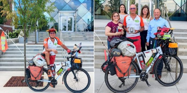 pembo17's tweet photo. Safe travels to Jörg! He's biking the U.S. to raise awareness for Care-for-Rare America and #ChildrensMercy Research. A #RareDisease diagnosis takes years and together we want to change that - providing answers sooner. Thanks Garmin for supporting his journey and our mission! https://t.co/DRSS94Q21p