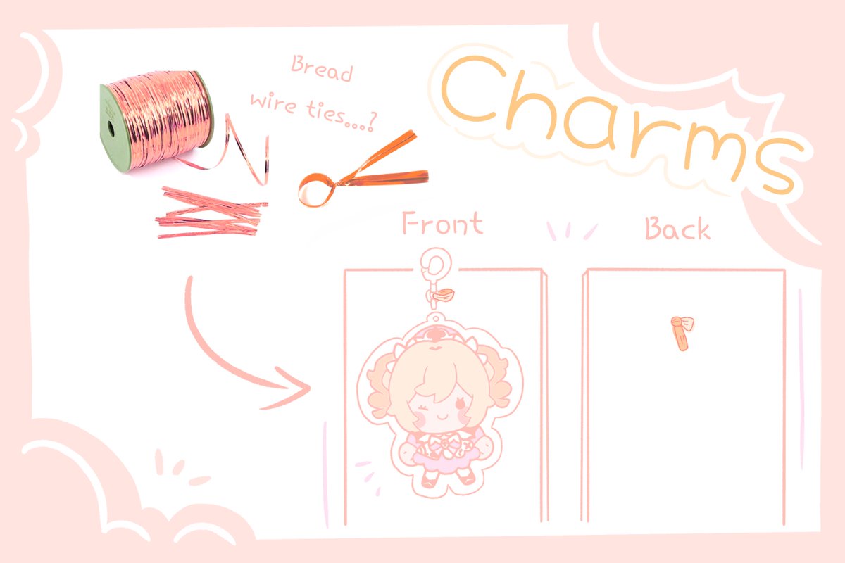 [Charms]
Use wire ties to keep the charms protected and hanging safely, the person behind the desk will be the only one that could take them out of the panel/grid

You can also use adhesive hangers but they are hell to take them off🤣🤣 