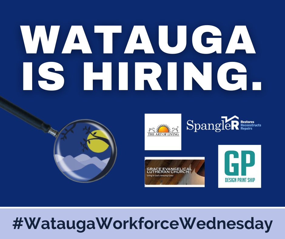 BooneNCChamber's tweet photo. π It's #WataugaWorkforceWednesday!
Learn more about these job opportunities and more on our Career Page β‘οΈ https://t.co/kgXjkVUjFu https://t.co/MSDW7X1ebd