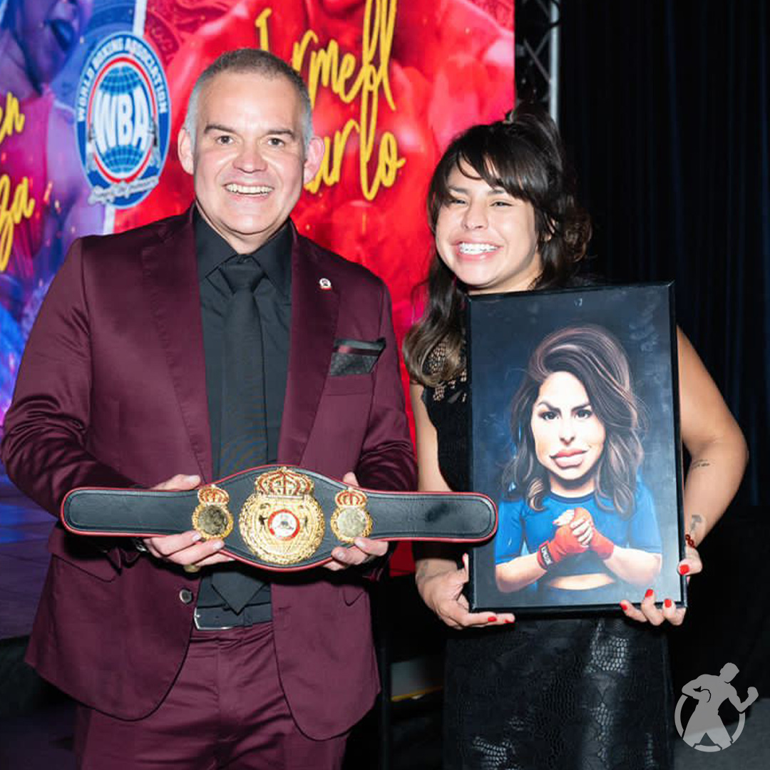 Huge shoutout to the champ, @Marlen112Boxing, who received her World Title belt yesterday from @WBABoxing! Congratulations Marlen!! 🥊🙌🔥