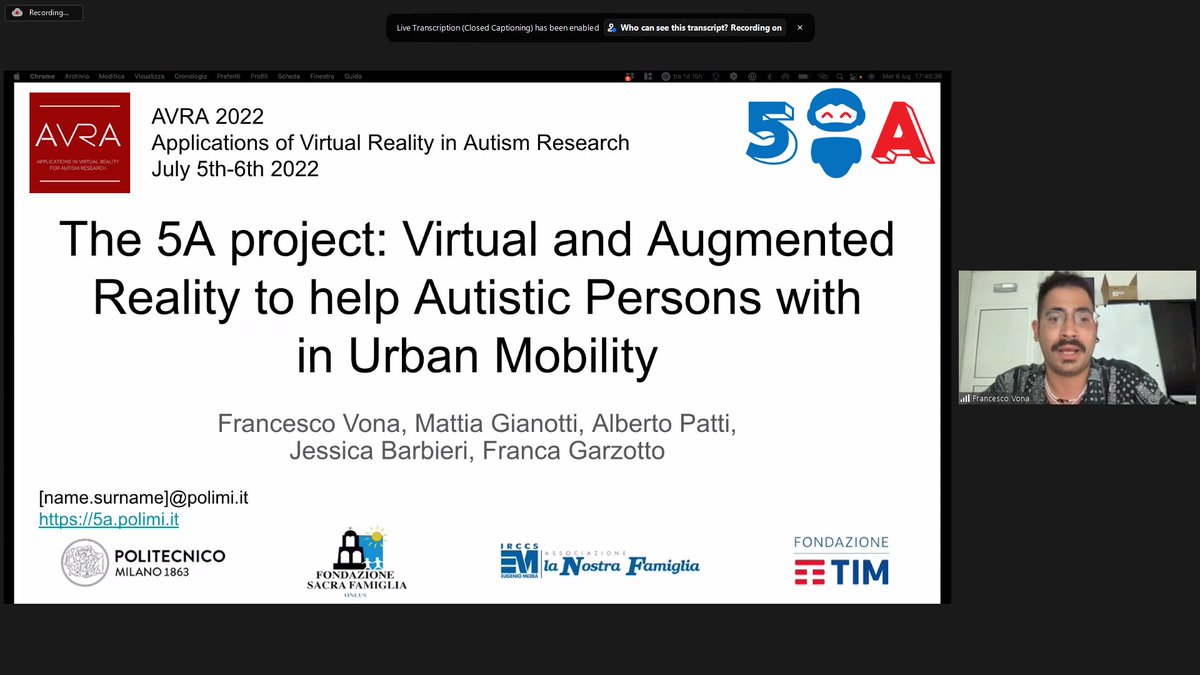AVRA 2023 (@avra2022) on Twitter photo Our next flash task will be by Francesco Vona and colleagues presenting their research titled: The 5A project: Virtual and Augmented Reality to help Persons with Autism in Urban Mobility #vr #research #autism #neurodiversity #phd #immersive Our next flash task will be by Francesco Vona and colleagues presenting their research titled: The 5A project: Virtual and Augmented Reality to help Persons with Autism in Urban Mobility #vr #research #autism #neurodiversity #phd #immersive